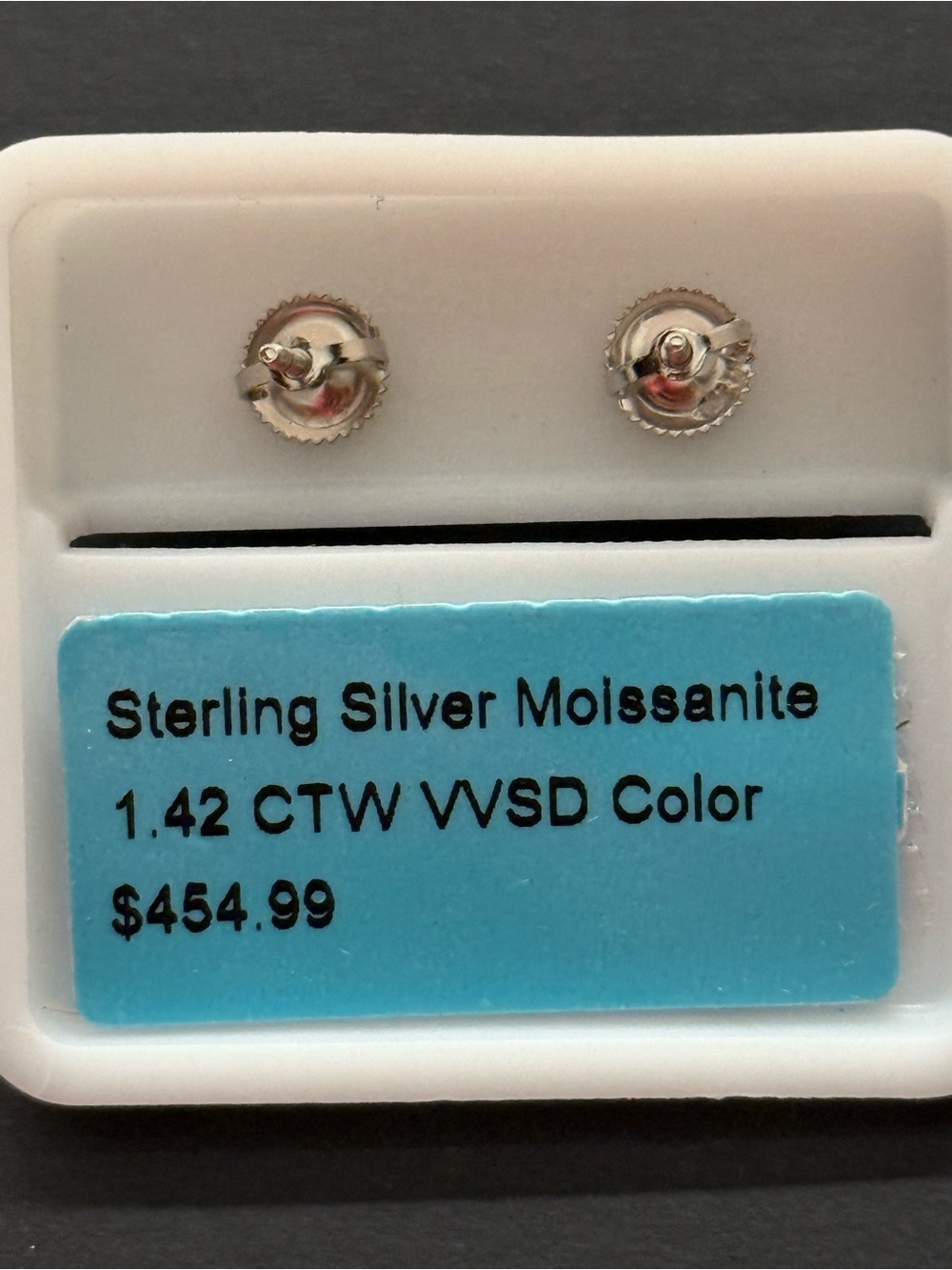 Classic Halo Moissanite Stud Earrings - 1.42 CTW VVSD color - Picture 3 of 3